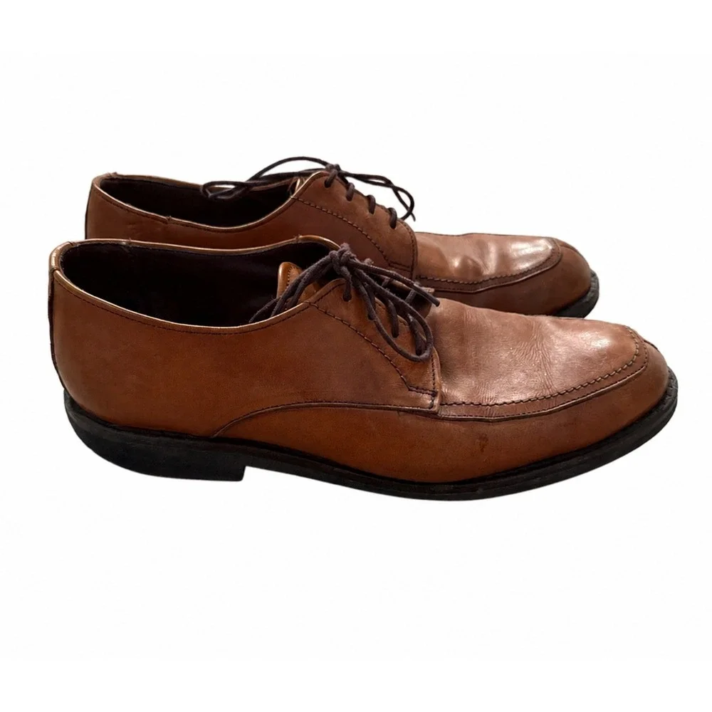Allen Edmonds Dress Shoes Men 9 Stockbridge Split Toe Blucher Brown Leather USA